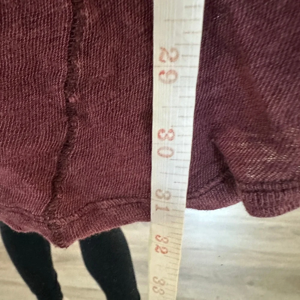 Free People We The Free Santa Cruz Henley Long Sleeve Oversized Tee Shirt Boho M